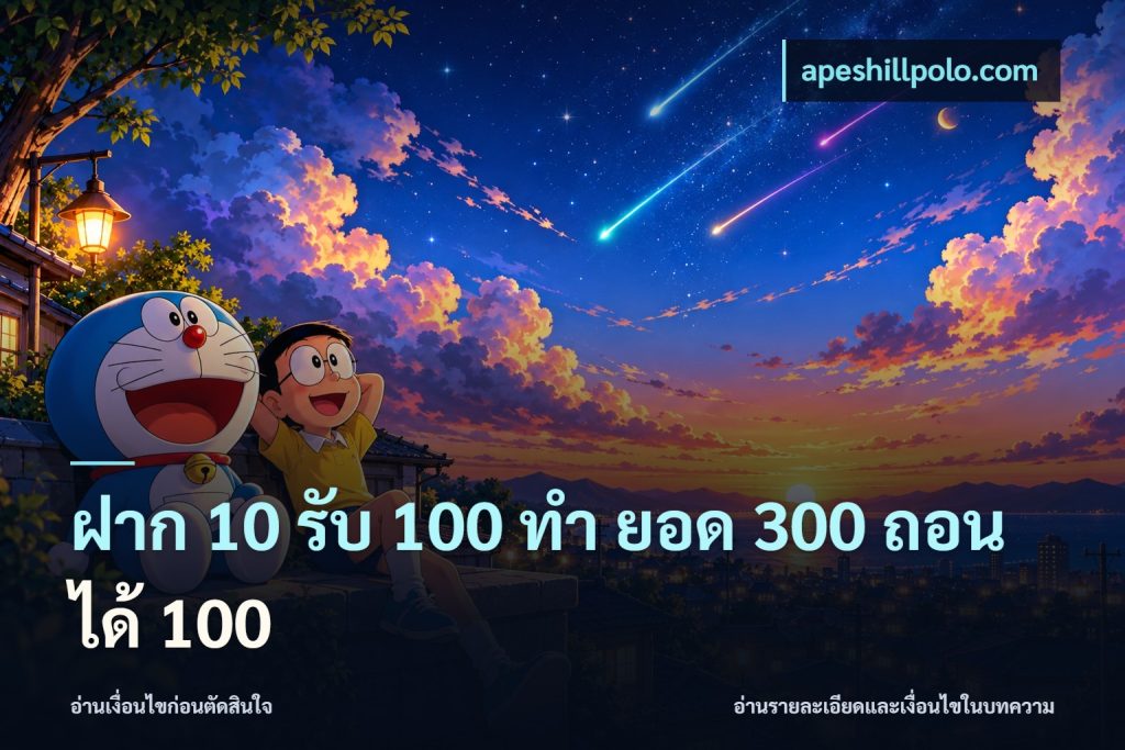 ฝาก 10 รับ 100 ทํา ยอด 300 ถอนได้ 100