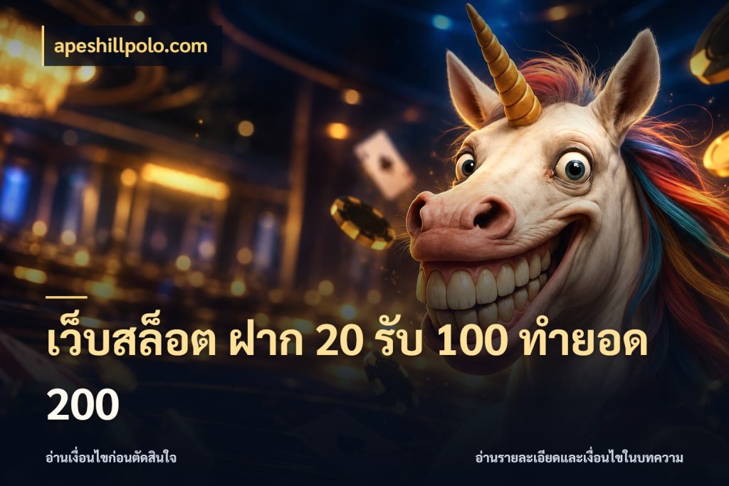 เว็บสล็อต ฝาก 20 รับ 100 ทำยอด 200 รูปแบบโบนัสกับสิทธิ์ของสายเกม กับ apeshillpolo.com