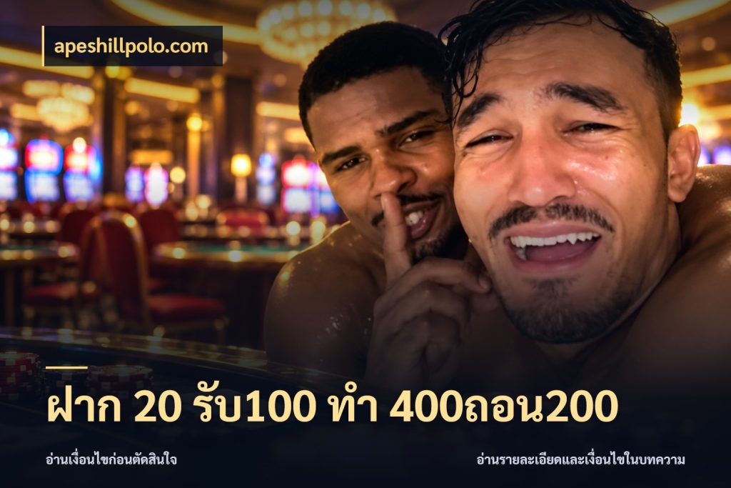 ฝาก 20 รับ100 ทํา 400ถอน200 จุดเด่นของเครดิตที่คนชอบเกมอยากรู้ กับ apeshillpolo.com