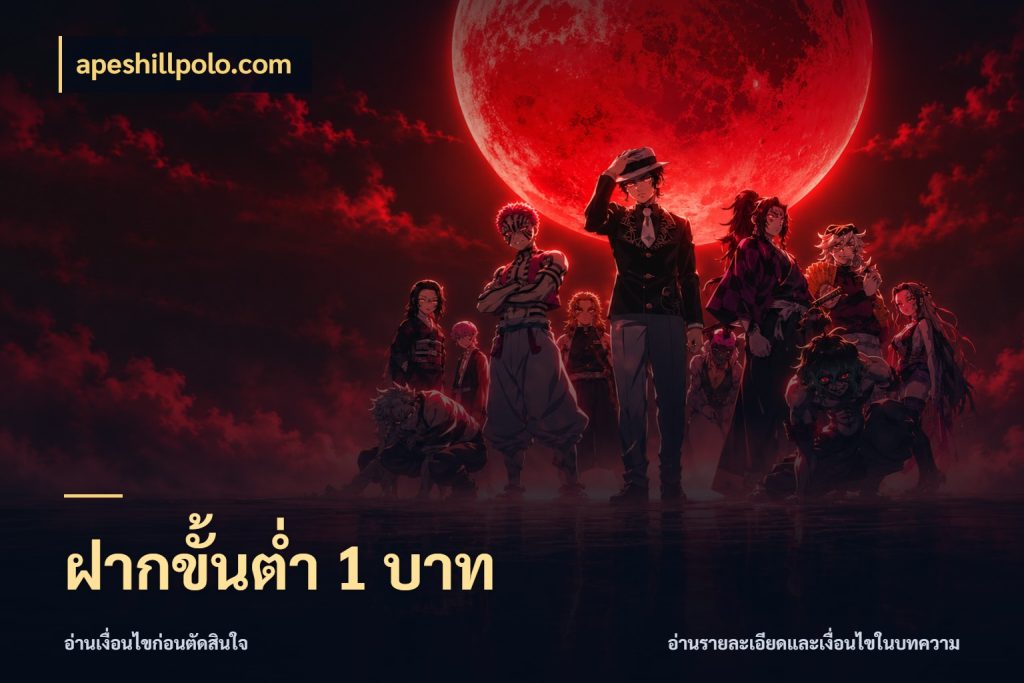 ฝากขั้นต่ำ 1 บาท เงินตั้งต้นกับความสนุกที่คุณกำหนด สไตล์ apeshillpolo.com