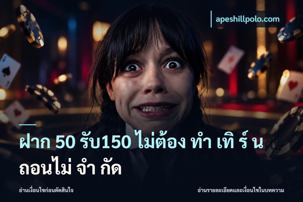 ฝาก 50 รับ150 ไม่ต้อง ทํา เทิ ร์ น ถอนไม่ จํา กัด