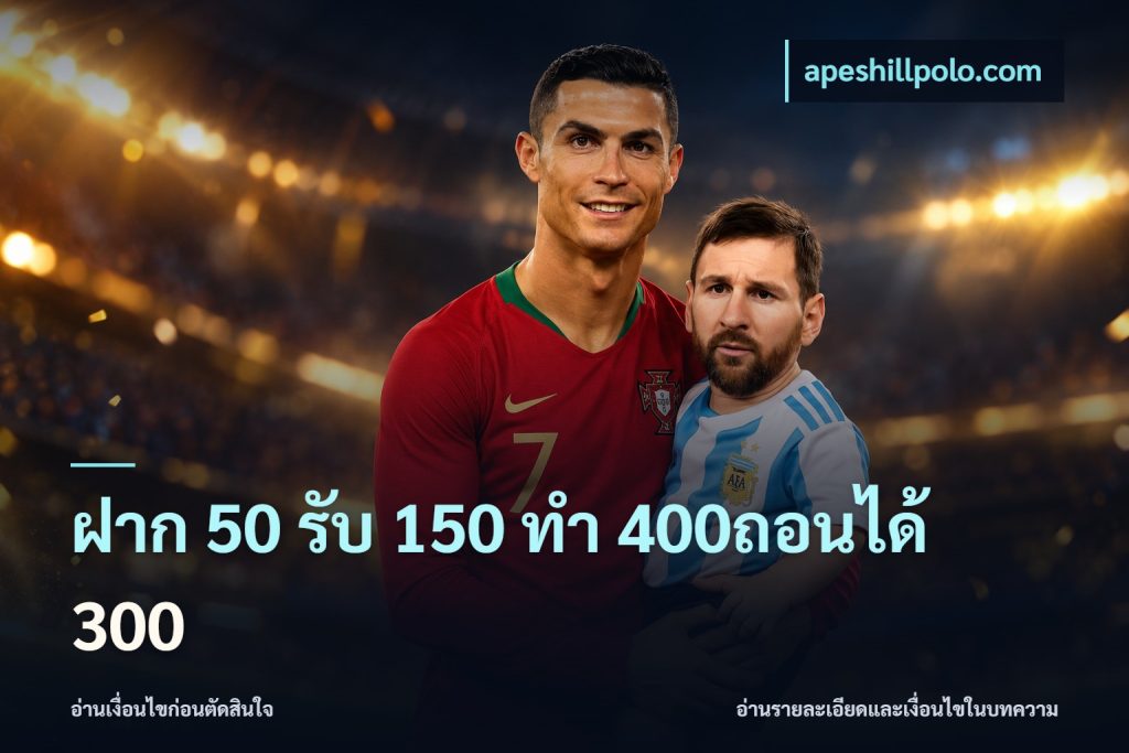 ฝาก 50 รับ 150 ทํา 400ถอนได้ 300