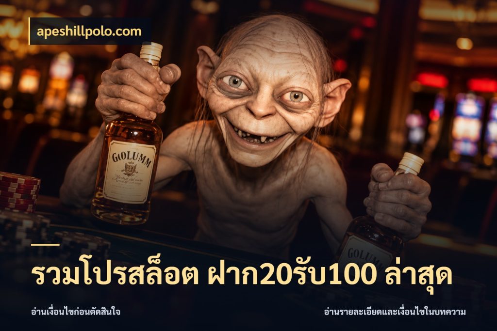 รวมโปรสล็อต ฝาก20รับ100 ล่าสุด สีสันของโปรฝากและยอดรับ กับ apeshillpolo.com