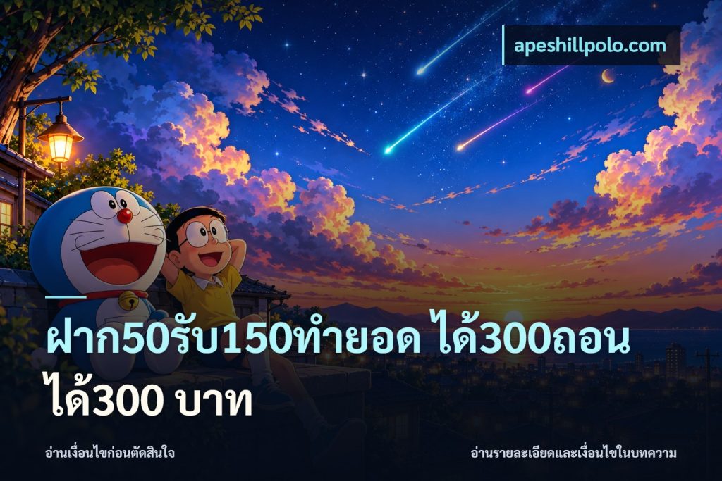 ฝาก50รับ150ทํายอด ได้300ถอนได้300 บาท