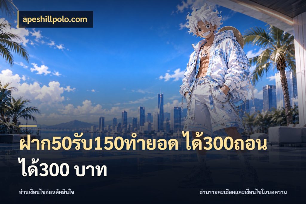 ฝาก50รับ150ทํายอด ได้300ถอนได้300 บาท ยอดฝากและยอดรับในมุมของคนชอบลุ้น สไตล์ apeshillpolo.com