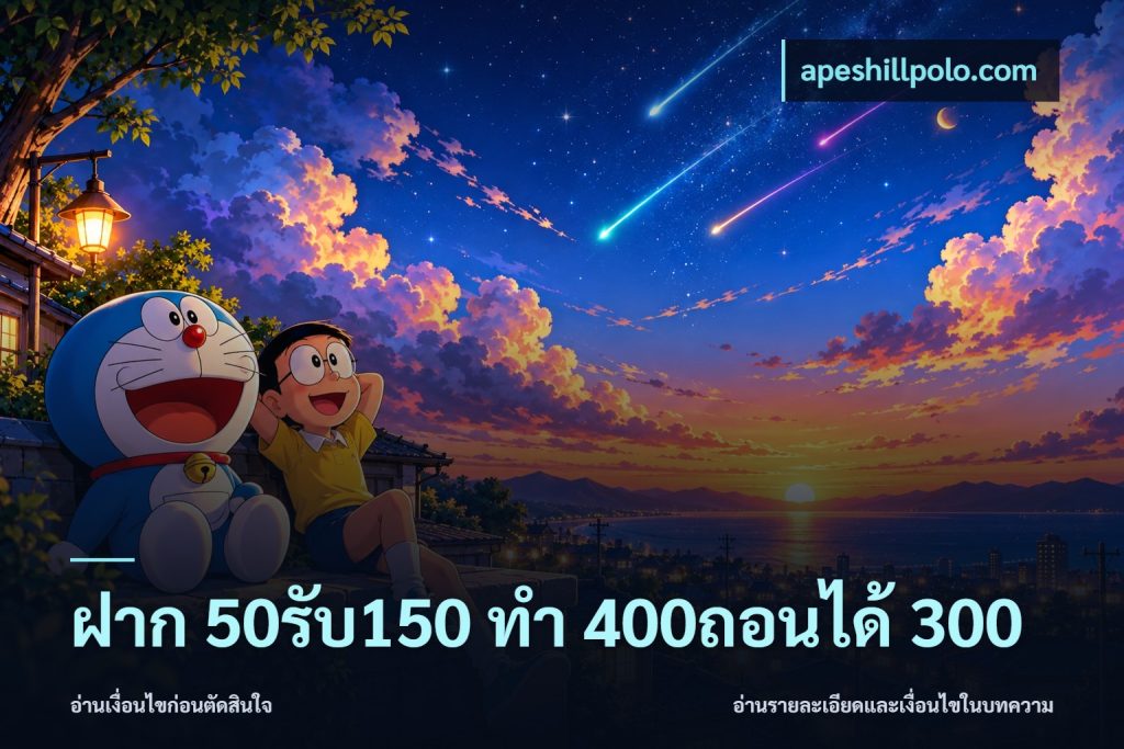 ฝาก 50รับ150 ทํา 400ถอนได้ 300