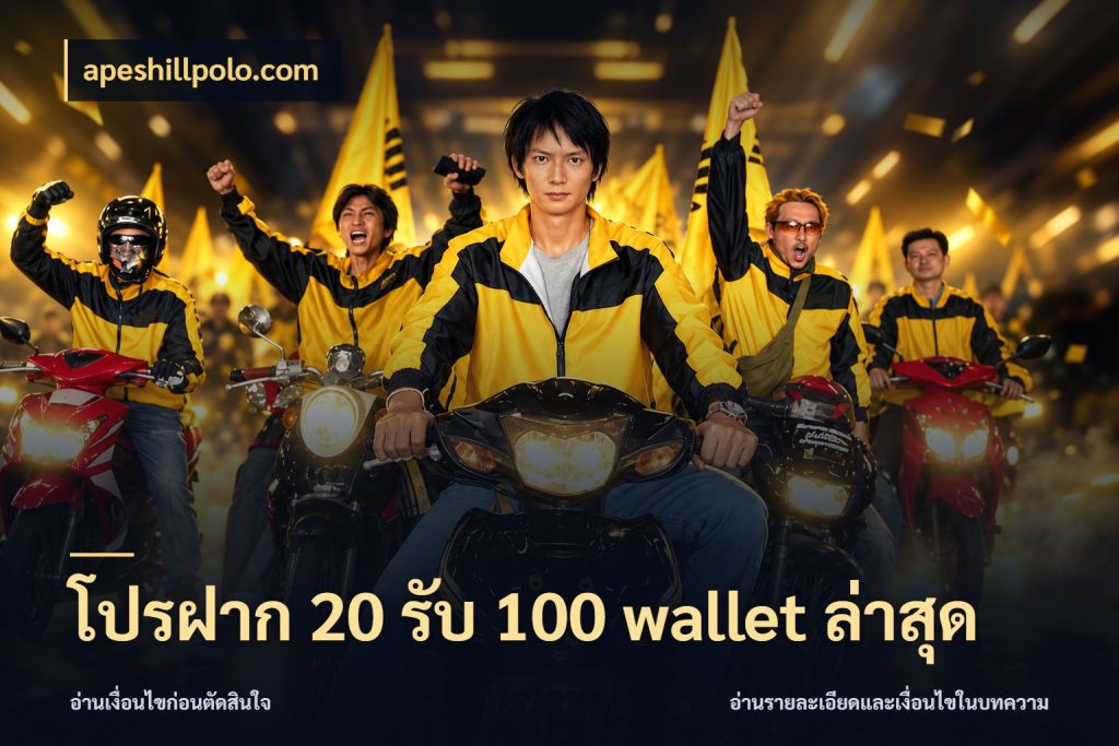 โปรฝาก 20 รับ 100 wallet ล่าสุด เครดิตกับรูปแบบโปรที่ตรงใจ สไตล์ apeshillpolo.com