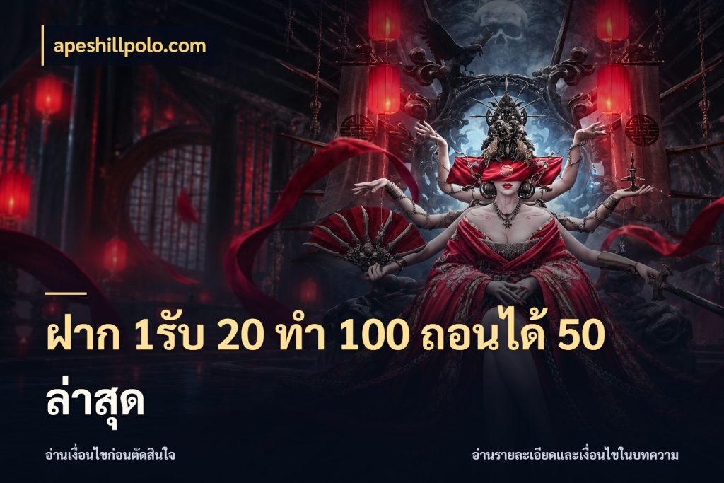 ฝาก 1รับ 20 ทำ 100 ถอนได้ 50 ล่าสุด โปรกับเกมที่ชอบเลือกให้ตรงสไตล์ ในมุม apeshillpolo.com