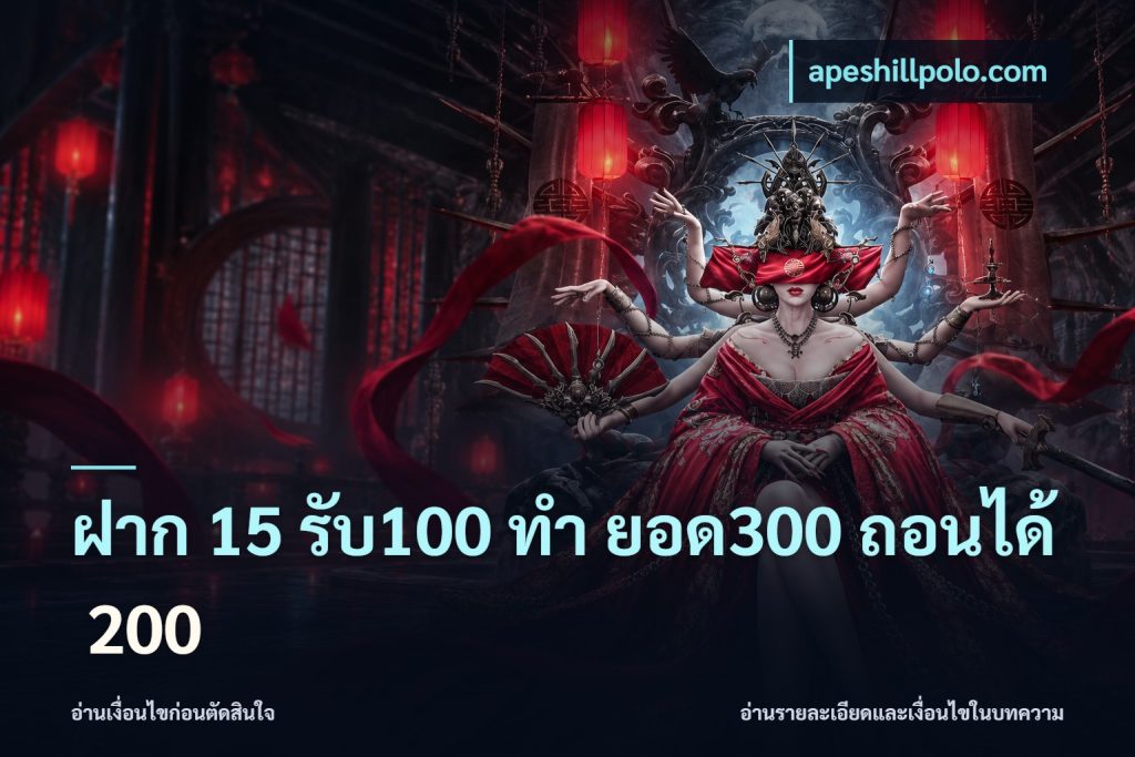 ฝาก 15 รับ100 ทํา ยอด300 ถอนได้ 200