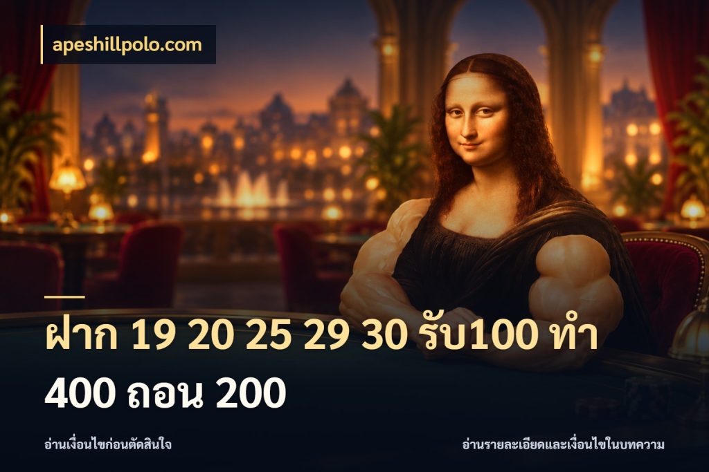 ฝาก 19 20 25 29 30 รับ100 ทำ 400 ถอน 200 จับคู่โบนัสกับสไตล์เกมที่ชอบ สไตล์ apeshillpolo.com
