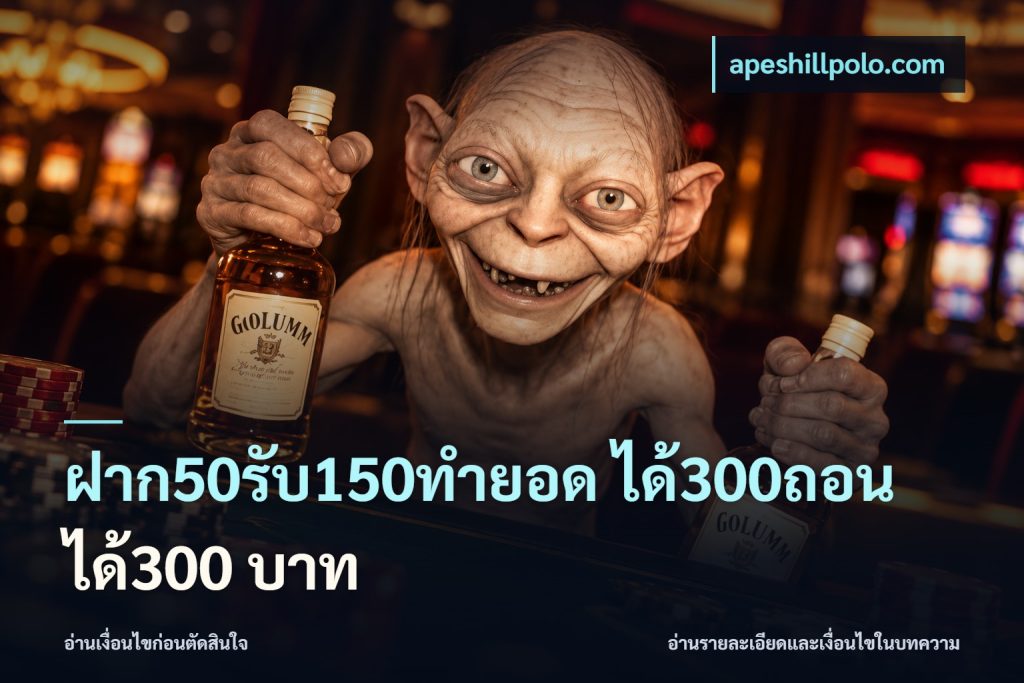 ฝาก50รับ150ทำยอด ได้300ถอนได้300 บาท