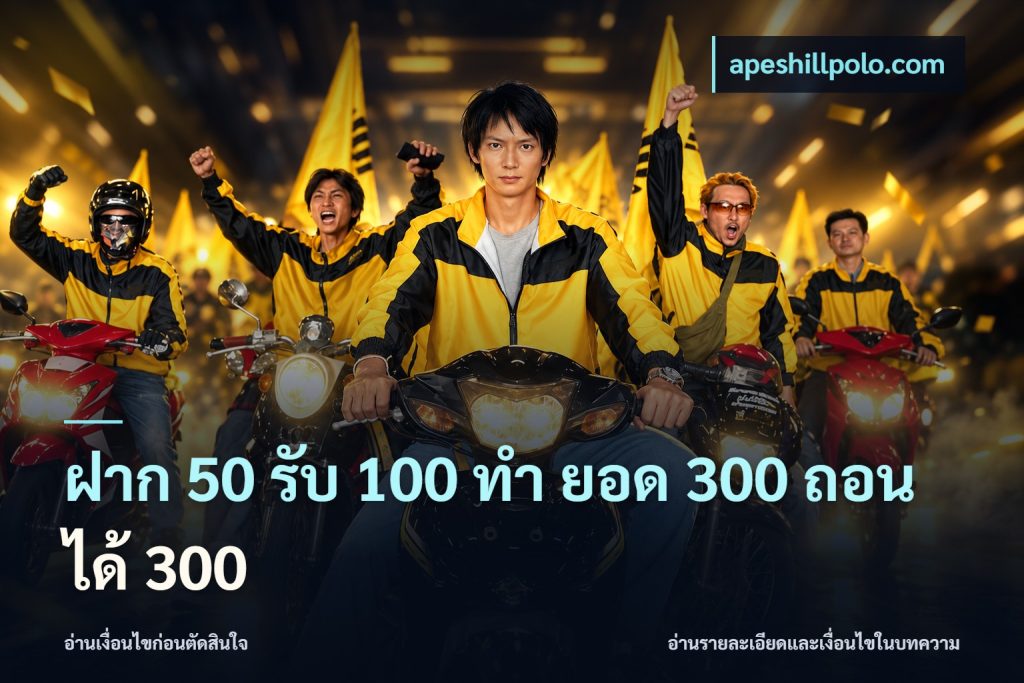 ฝาก 50 รับ 100 ทํา ยอด 300 ถอนได้ 300