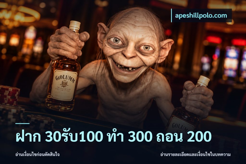 ฝาก 30รับ100 ทํา 300 ถอน 200