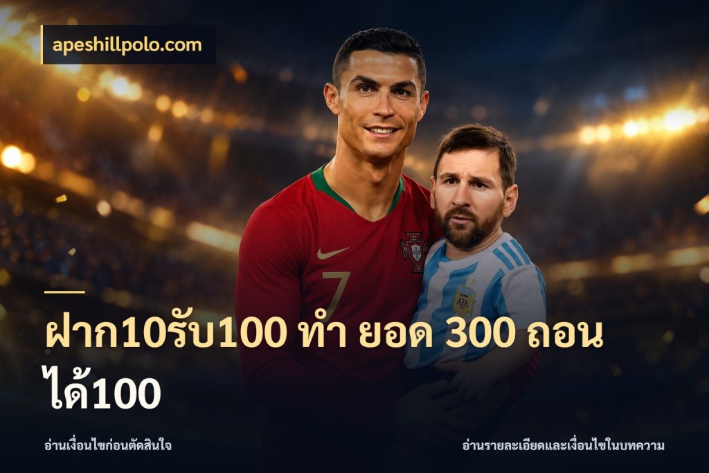 ฝาก10รับ100 ทํา ยอด 300 ถอนได้100 สีสันของโปรฝากและยอดรับ กับ apeshillpolo.com