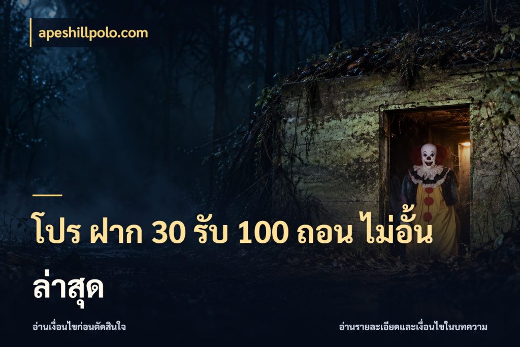 โปร ฝาก 30 รับ 100 ถอน ไม่อั้น ล่าสุด เปิดมุมโปรให้เข้ากับเกมแนวโปรด สไตล์ apeshillpolo.com