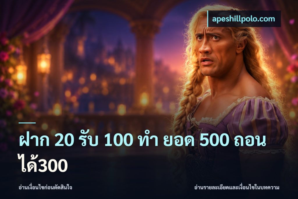 ฝาก 20 รับ 100 ทํา ยอด 500 ถอนได้300