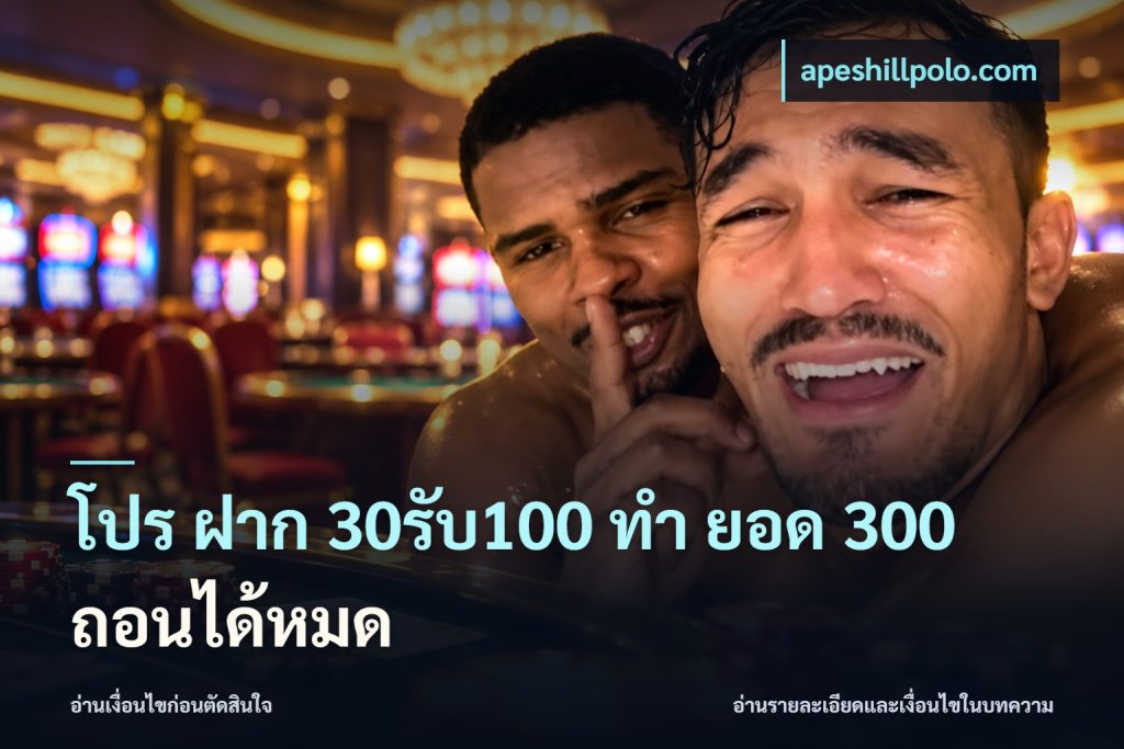 โปร ฝาก 30รับ100 ทํา ยอด 300 ถอนได้หมด