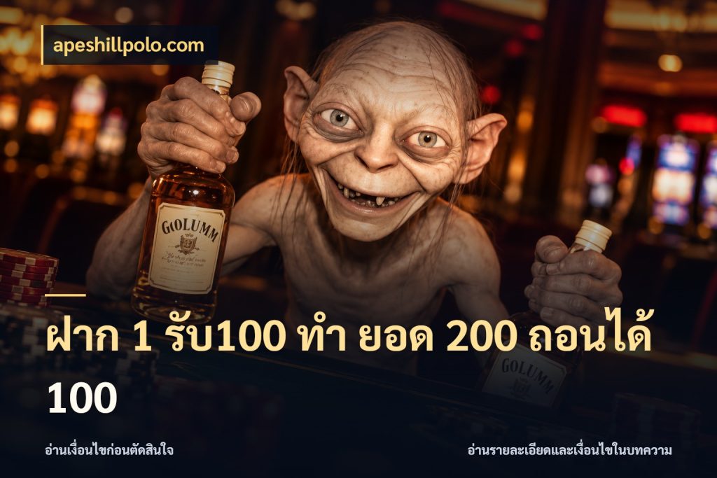 ฝาก 1 รับ100 ทํา ยอด 200 ถอนได้ 100 apeshillpolo.com รูปแบบโบนัสกับสิทธิ์ของสายเกม